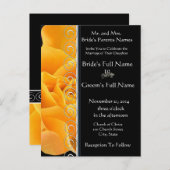 ビューティフルエレガントオレンジバラ結婚式招待状 インビテーションポストカード (正面/裏面)