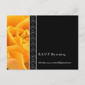 ビューティフルエレガントオレンジバラ結婚式招待状 インビテーションポストカード (裏面)