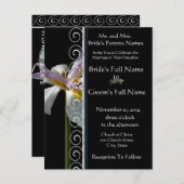 ビューティフルエレガントオーキッド結婚式招待状 インビテーションポストカード (正面/裏面)