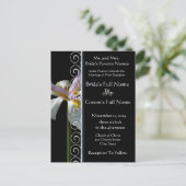 ビューティフルエレガントオーキッド結婚式招待状 インビテーションポストカード (スタンド正面)