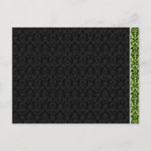 ビューティフルエレガントグリーンダマスクウェディング招待状 インビテーションポストカード (裏面)