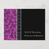 ビューティフルエレガントパープルバラ結婚式招待状 インビテーションポストカード (裏面)