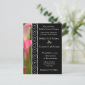 ビューティフルエレガントピンクカラリリー招待状 インビテーションポストカード (スタンド正面)