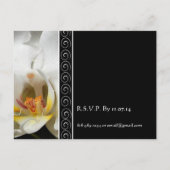 ビューティフルエレガントホワイトオーキッド結婚式招待状 インビテーションポストカード (裏面)