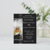 ビューティフルエレガントホワイトオーキッド結婚式招待状 インビテーションポストカード (スタンド正面)