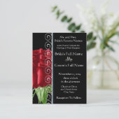ビューティフルエレガントレッドローズ結婚式招待状 インビテーションポストカード (スタンド正面)