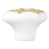 ビューティフルエレガント金ゴールドディアダムデザイン セラミックノブ (側面)