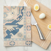 ビューティフルオリエンタルアンティークキリムラグ キッチンタオル (四つ折り)