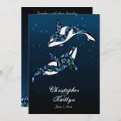 ビューティフルオルカクジラビーチ結婚式 招待状 (正面/裏面)
