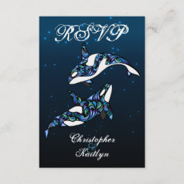 ビューティフルオルカクジラビーチ結婚式RSVP 出欠カード