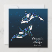 ビューティフルオルカクジラ結婚式招待状 招待状 (正面)