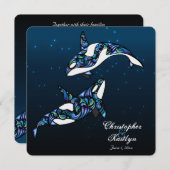 ビューティフルオルカクジラ結婚式招待状 招待状 (正面/裏面)