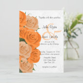ビューティフルオレンジバラフラワー結婚式招待状2 招待状 (スタンド正面)