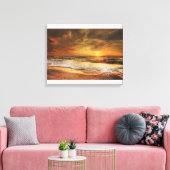 ビューティフルオレンジビーチ海サンセットキャンバスプリント キャンバスプリント (インサイチュ (リビング))