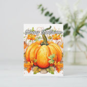 ビューティフルオータムカボチャイラストレーション ポストカード (スタンド正面)