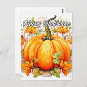 ビューティフルオータムカボチャイラストレーション ポストカード (正面/裏面)
