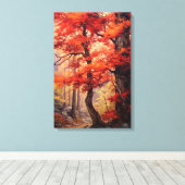 ビューティフルオータムツリーファインアート キャンバスプリント (インサイチュ (ウッドフロア))