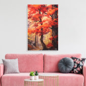 ビューティフルオータムツリーファインアート キャンバスプリント (インサイチュ (リビング))