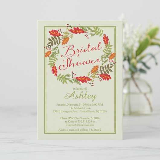 ビューティフルオータムリースウェディングシャワー 招待状 (スタンド正面)