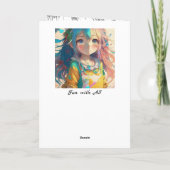 ビューティフルカラフルアニメガール誕生日 カード (裏面)