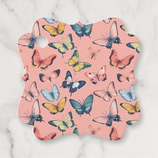ビューティフルカラフルバタフライプリント フェイバータグ (正面)