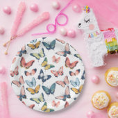 ビューティフルカラフルバタフライプリント ペーパープレート (パーティー)