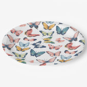 ビューティフルカラフルバタフライプリント ペーパープレート (アングル)