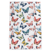 ビューティフルカラフルバタフライプリント ミディアムペーパーバッグ (裏面)