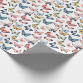 ビューティフルカラフルバタフライプリント ラッピングペーパー (角)