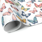 ビューティフルカラフルバタフライプリント ラッピングペーパー (ロールコーナー)
