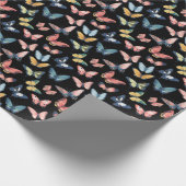 ビューティフルカラフルバタフライプリント ラッピングペーパー (角)