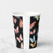 ビューティフルカラフルバタフライプリント 紙コップ (左)