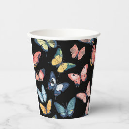 ビューティフルカラフルバタフライプリント 紙コップ