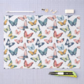 ビューティフルカラフルバタフライプリント 薄葉紙 (クラフト)