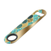 ビューティフルカラフルマーメイド金ゴールドはかりで測ボトル スピード栓抜き (正面アングル)