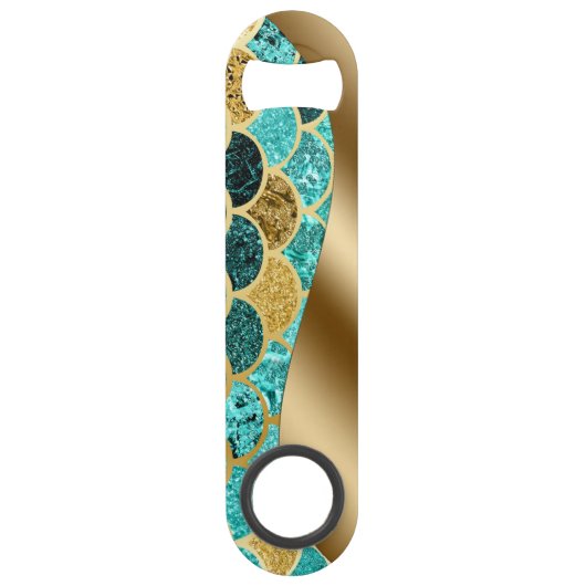 ビューティフルカラフルマーメイド金ゴールドはかりで測ボトル スピード栓抜き (正面)