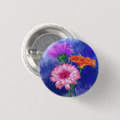 ビューティフルカラーズガーベラスボタン春の花 缶バッジ (正面&裏面)