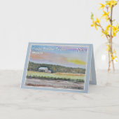 ビューティフルカントリーサイドバパーソナライズされたンカード カード (黄色い花)