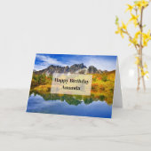 ビューティフルカントリーレイクフォト誕生日 カード (黄色い花)
