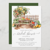 ビューティフルガーデンピクニックバックヤードブライダルシャワー 招待状 (正面/裏面)