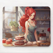 ビューティフルガールベーキングインザキッチン マウスパッド (正面)