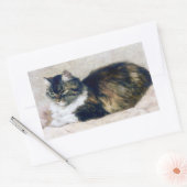 ビューティフルキャットヴィンテージアートヘンリエットロナーナイフ 長方形シール (封筒)
