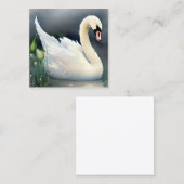 ビューティフルキュートウォーターカラーパステルベビースワン スクエア名刺 (正面/裏面)