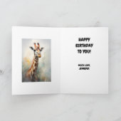 ビューティフルキリンポートレート誕生日カード カード (内部)