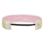 ビューティフルクラシーアクアブルーピンクパープルペイズリーアート アスレチックヘッドバンド (裏面)