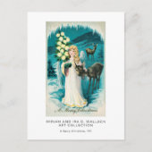 ビューティフルクリスマスエンジェルヴィンテージホリデーアート ポストカード (正面)