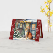 ビューティフルクリスマスホリデートレンディーコレクション カード (黄色い花)