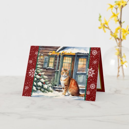 ビューティフルクリスマスホリデートレンディーコレクション カード (黄色い花)