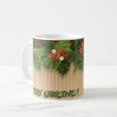ビューティフルクリスマスホリータイポグラフィホリデーマグ コーヒーマグカップ (正面左)