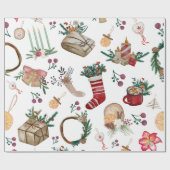 ビューティフルクリスマス心地よいホリデーシーズン ラッピングペーパー (フラット)